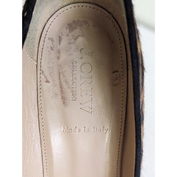 J. Crew Collection Size 8 Leopard Print Animal Hair Chunky Heel Pumps Calf Hair - Picture 11 of 11